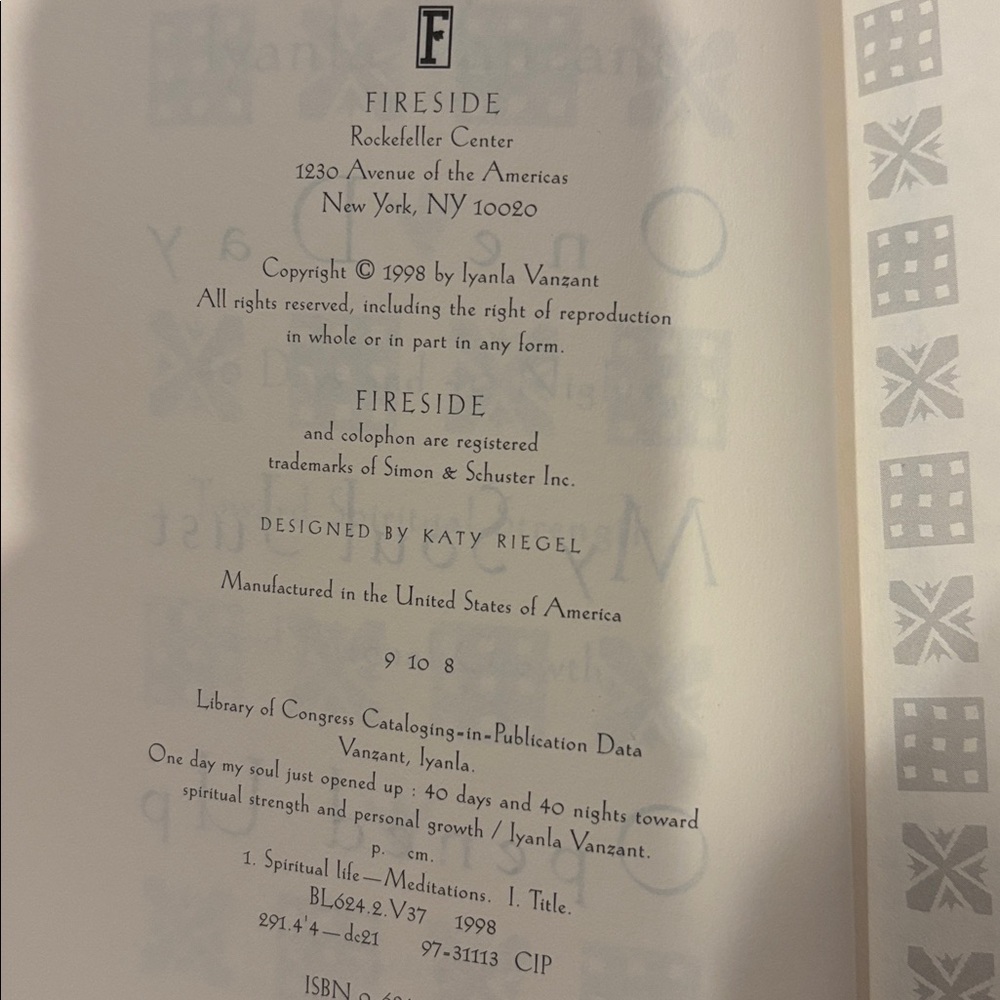 One Day My Soul Just Opened Up hardback Iyanla  like new inspiration motivation - Picture 5 of 8